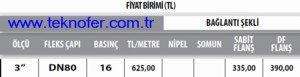 Paslanmaz Celik Esnek Hortum Ozellikleri DN80 1.j